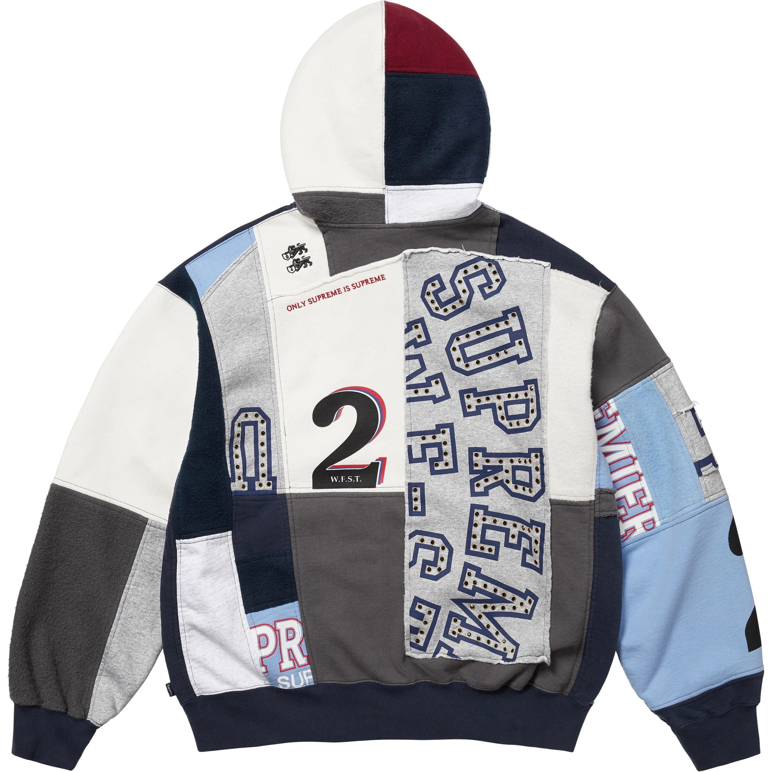 Patchwork Zip Up Hooded Sweatshirt view 10